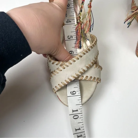 BKE Sole, colorful boho summer fabric wedge estimated sz. 8 - Picture 3 of 13